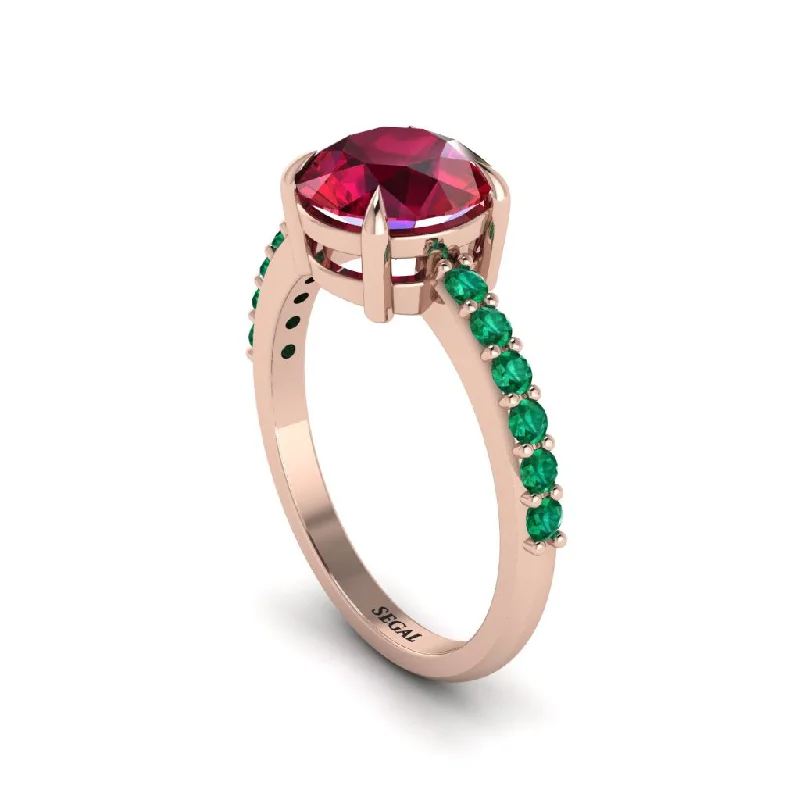 Solitaire Engagement Ring for Women-Traditional Ruby Engagement Ring - Elaine No. 26