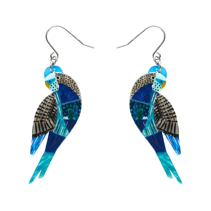 Luxury Gold Earrings for Anniversary-Erstwilder - A Budgie Named Chirp Drop Earrings - Clare Youngs (2024)