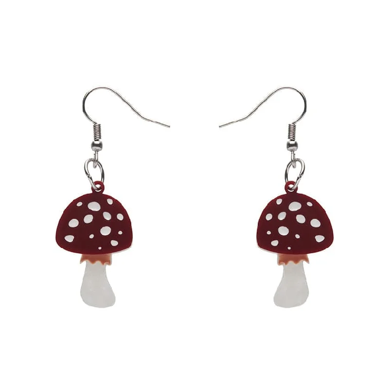 Handmade Earrings for Casual Style-Erstwilder - Twinning Toadstools Drop Earrings - Fan Favorites Mushrooms (2022)