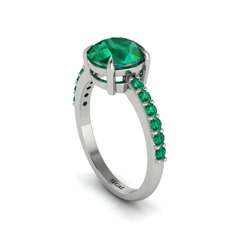 Elegant Gemstone Ring for Special Events-Traditional Emerald Engagement Ring - Elaine No. 21