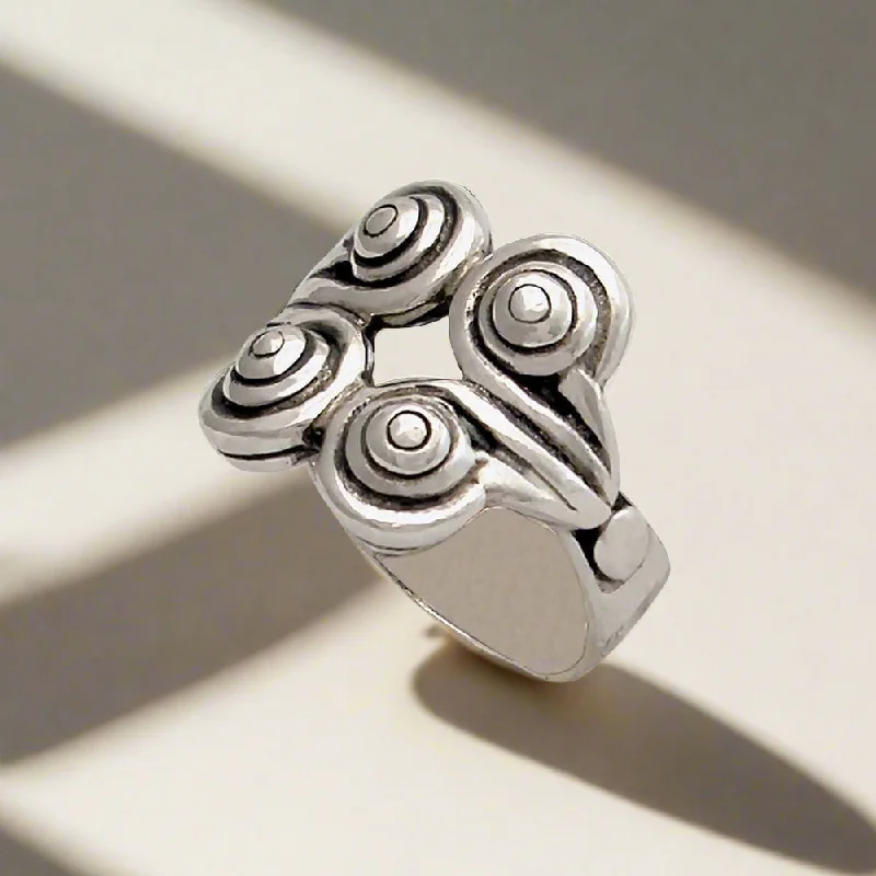 Modern Wedding Ring Set for Women-Spiral Ring in Sterling Silver, Spiral Ring, Silver Swirl