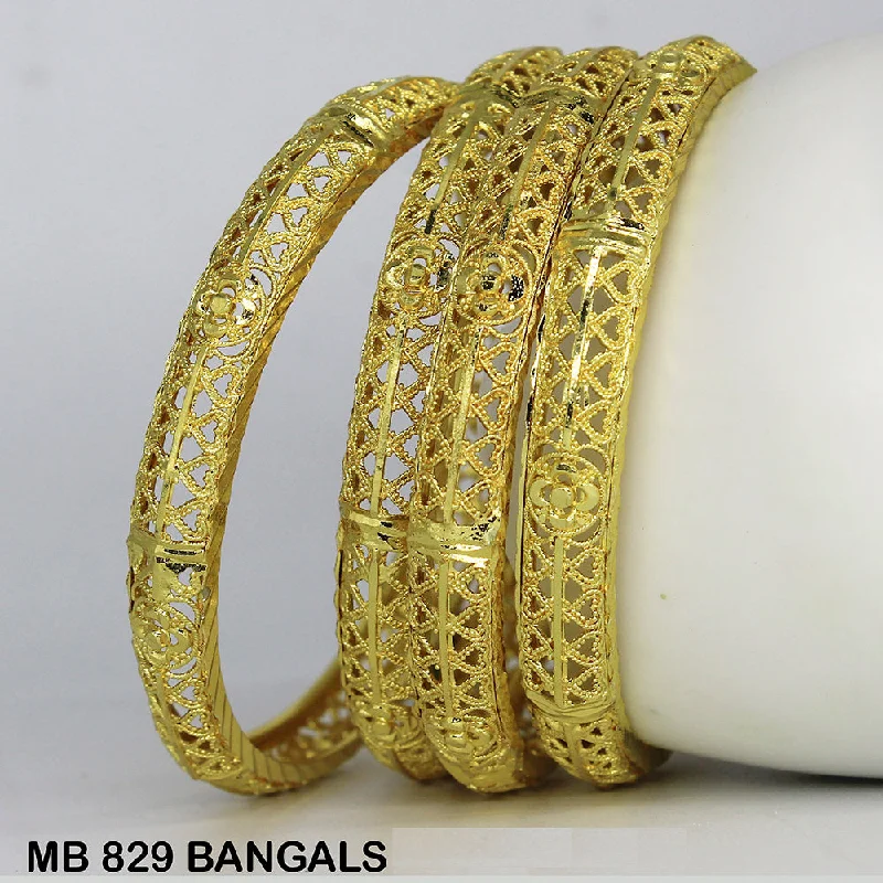 Handmade Bangles for Personal Style-Mahavir Forming Gold Plated Bangle Set - MB 829 BANGALS