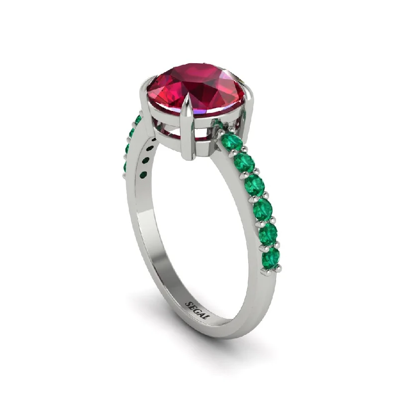 Luxury Wedding Ring for Women-Traditional Ruby Engagement Ring - Elaine No. 27