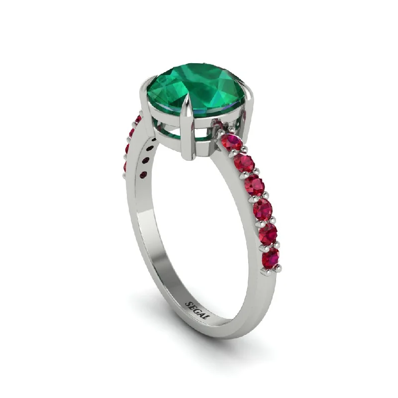 Simple Engagement Ring for Elegant Look-Traditional Emerald Engagement Ring - Elaine No. 51