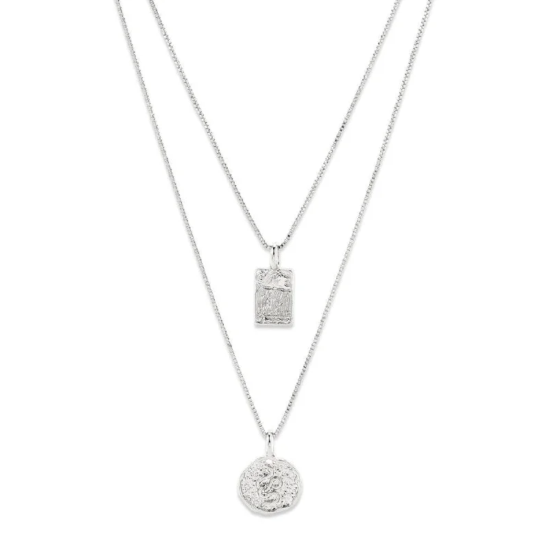 Chain Necklace with Pendant for Women-Valkyria Silver Plated Necklace