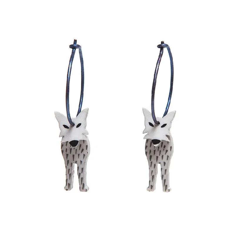 Geometric Silver Earrings for Style-Lene Lundberg K Form Grey Wolf Earrings