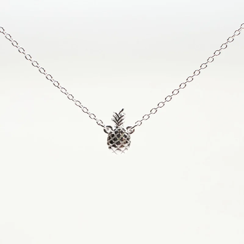 Classic Silver Necklace for Everyday Wear-Silver Pineapple Necklace