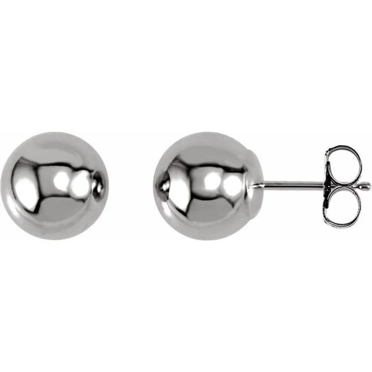 Unique Earrings for Trendy Looks-14K White 8 mm Ball Earrings