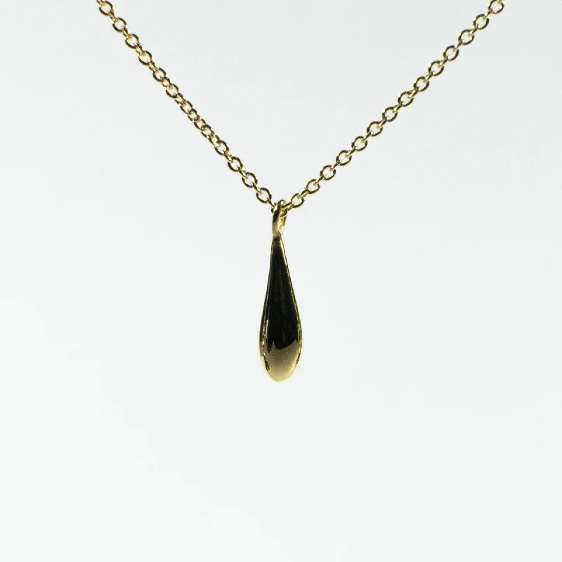 Stylish Necklace for Special Events-Small Gold Vermeil Drop Necklace