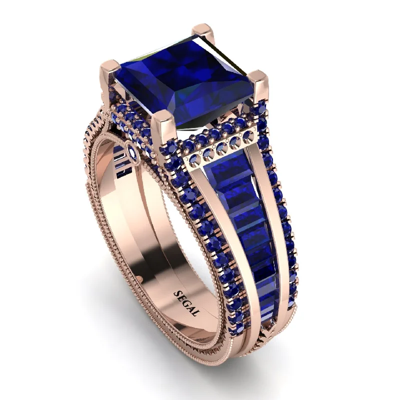 Luxury Wedding Ring for Men-Princess Geometric Sapphire Engagement Ring - Marilyn No. 74