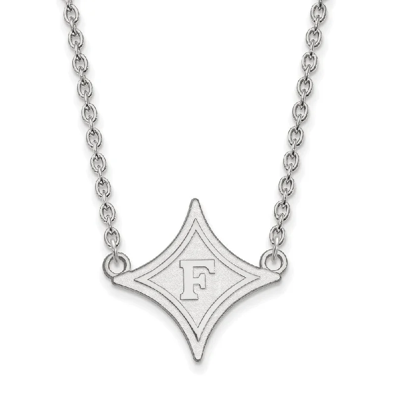 Silver Necklace for Weddings-10k White Gold Furman U Large Pendant Necklace