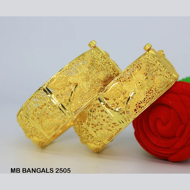 Designer Bangles for Elegant Look-Mahavir Forming Gold Plated Bangle Set - MB BANGALS 2505