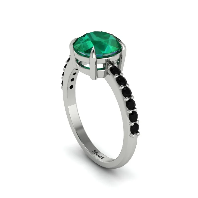 Unique Wedding Ring for Couples-Traditional Emerald Engagement Ring - Elaine No. 36