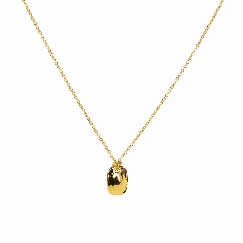 Chunky Gold Necklace for Bold Look-Gold Vermeil Chiclet Necklace