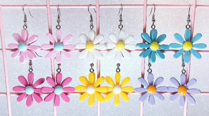 Colorful Drop Earrings for Summer-Retro Daisy Earrings (6 Colors)