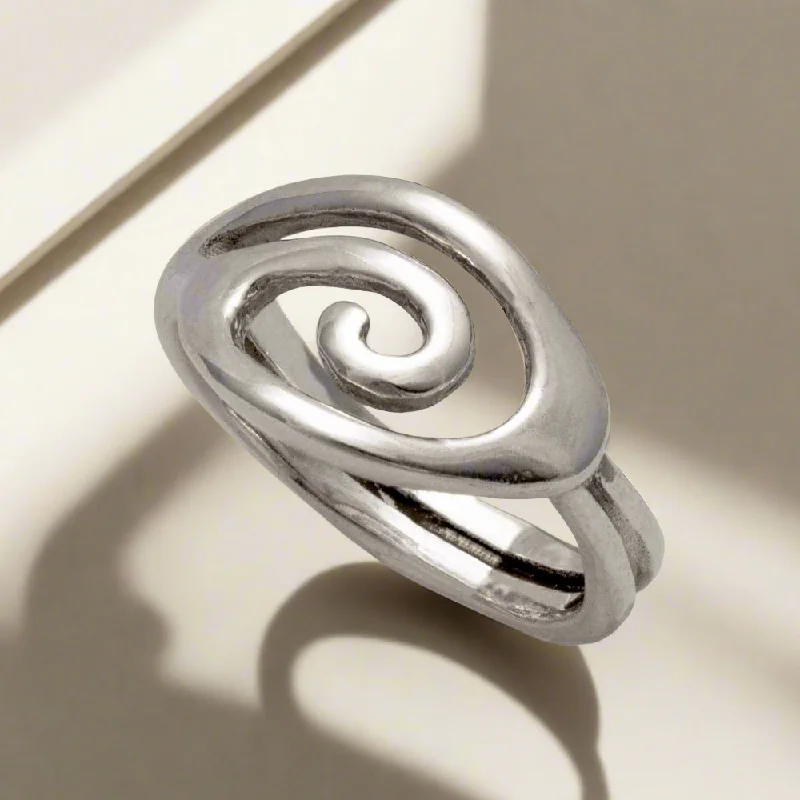 Unique Wedding Ring for Couples-Spiral Ring in Sterling Silver (DT-75)