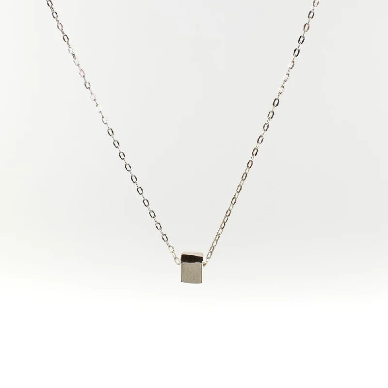 Silver Necklace for Everyday Wear-Silver Box Necklace