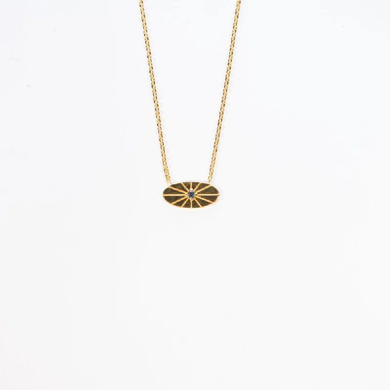 Rose Gold Chain Necklace for Style-Gold Vermeil Indie Oblong Sapphire Disc Necklace