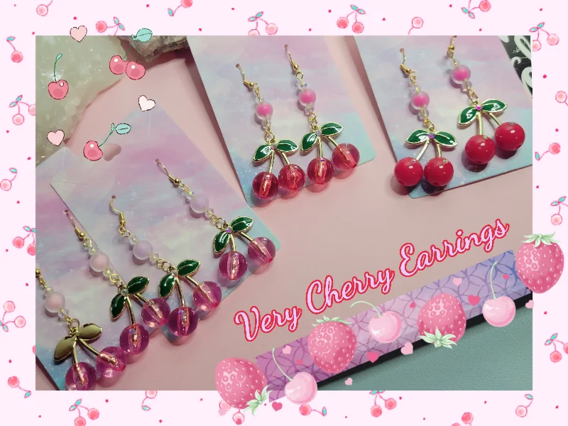 Unique Earrings for Every Day-Very Cherry Earrings