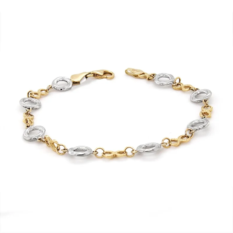 Elegant Sterling Silver Bracelet for Weddings-TWO-TONE GOLD INFINITY BRACELET