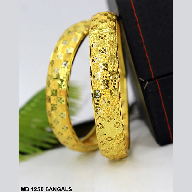 Custom Gold Bangles for Special Gifts-Mahavir Forming Gold Plated Bangle Set - MB 1256 BANGALS