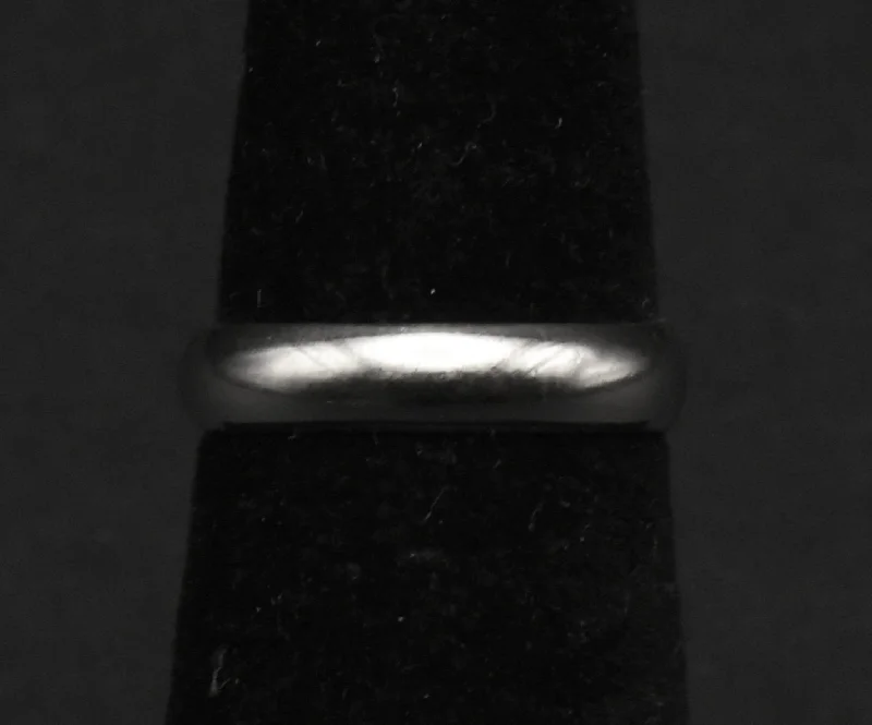 Simple Wedding Ring Set for Couples-Uncas - Vintage Sterling Silver Band - Size 6