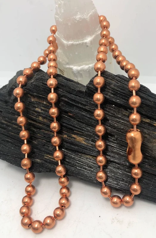 Simple Chain Necklace for Men-Copper Bead Chain Necklace