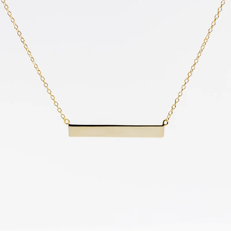 Pearl Necklace for Brides-Gold Plated Bar Necklace