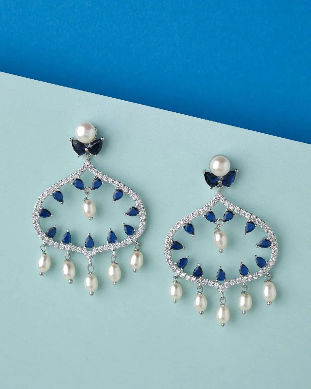 Classic Pearl Earrings for Brides-The Ghazala Chand Bali Earring