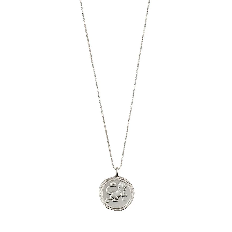 Sparkling Silver Necklace for Special Events-Leo Silver Plated Necklace