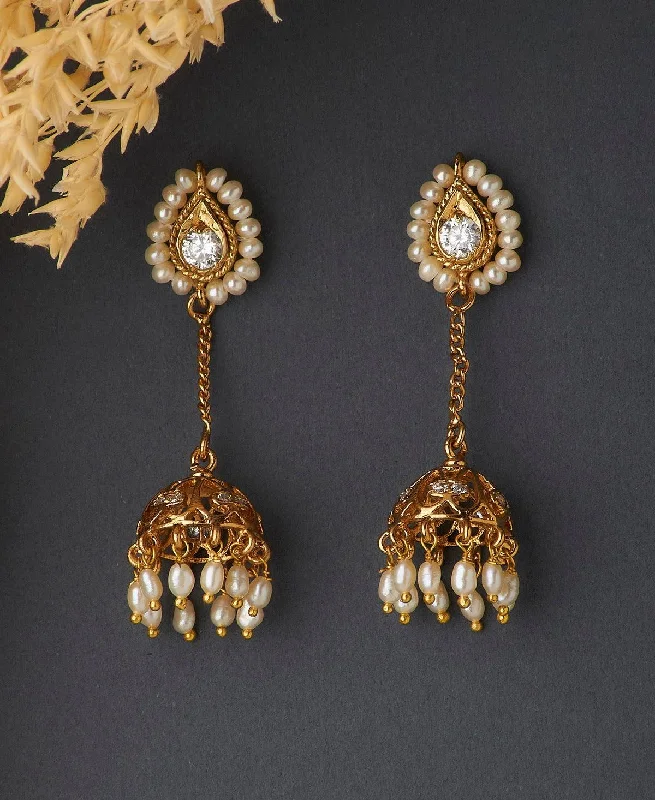 Large Drop Earrings for Fashion-Traditional Pearl Hanging Earrings