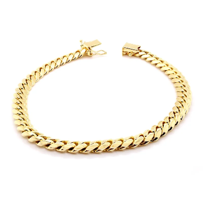 Unique Handmade Bracelet for Special Gifts-MEN'S MIAMI CUBAN LINK CHAIN BRACELET, 7.1MM