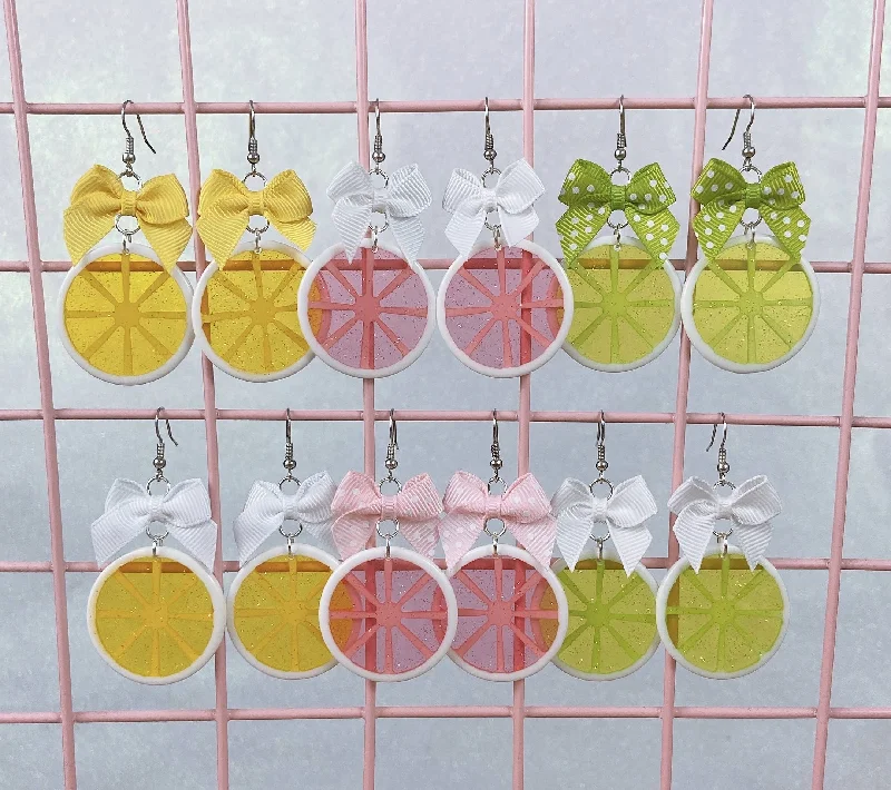 Handmade Earrings for Weddings-Citrus Slice Earrings (6 Colors)