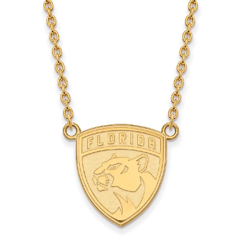 Personalized Family Birthstone Necklace-14k Yellow Gold NHL Florida Panthers Large Necklace, 18 Inch