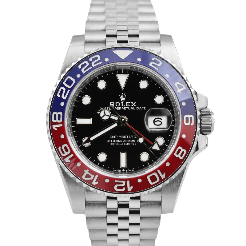 Luxury Digital Watches for Men-MINT 2021 PAPERS Rolex GMT-Master II PEPSI Red Blue JUBILEE 40mm 126710 BLRO BOX