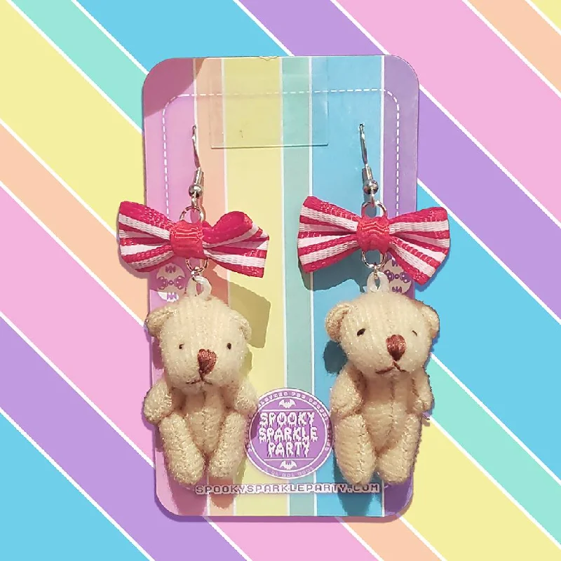 Luxury Silver Earrings for Women-Teddy Bear Earrings