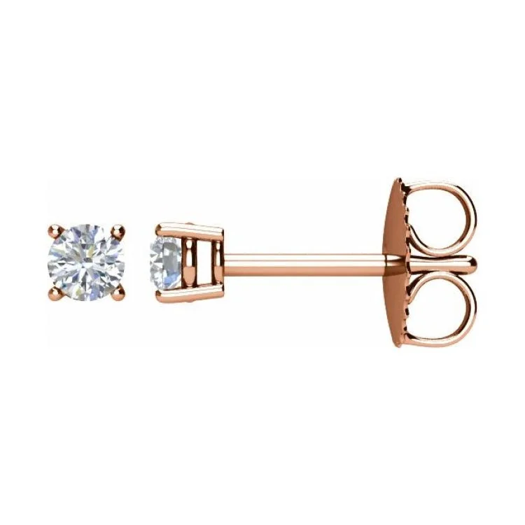 Trendy Earrings for Teens-14K Rose 1/5 CTW Natural Diamond Stud Earrings