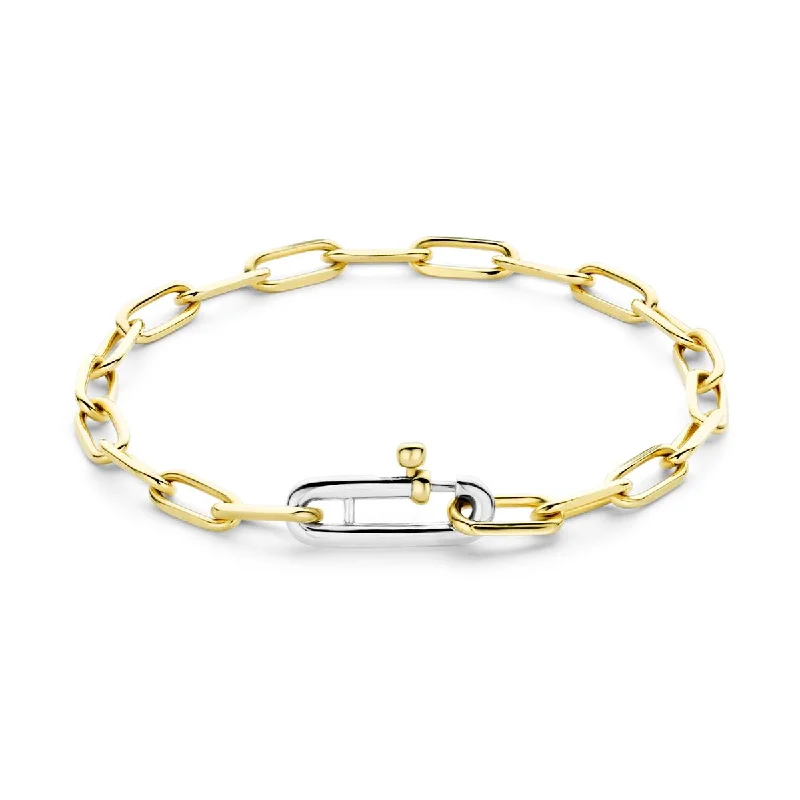 Custom Bracelets for Bridal Parties-MODERN GOLD PLATED STERLING SILVER PAPERCLIP BRACELET