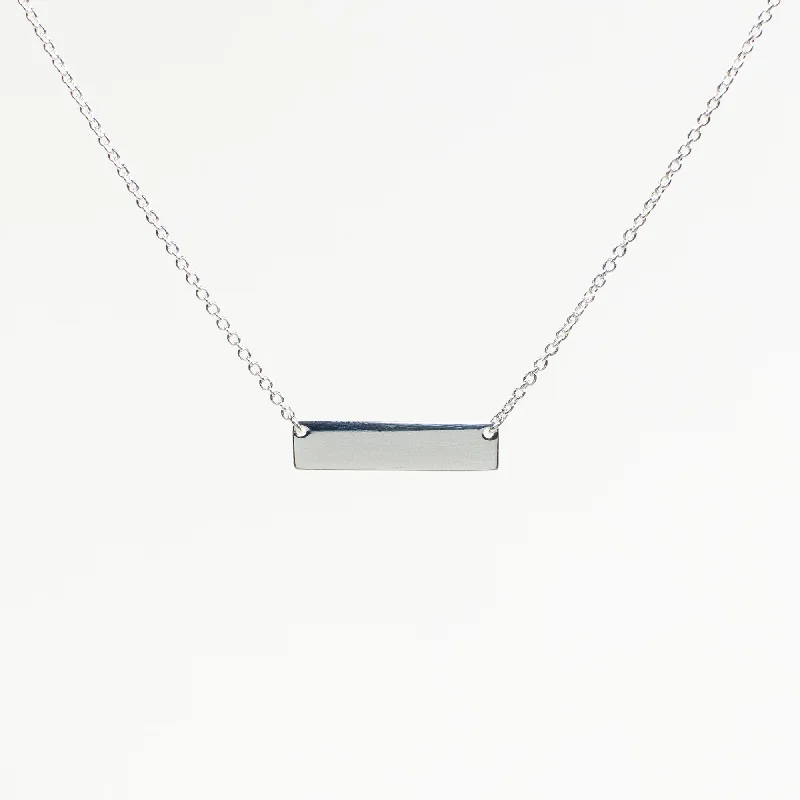 Handcrafted Silver Necklace for Gifts-Silver Bar Necklace