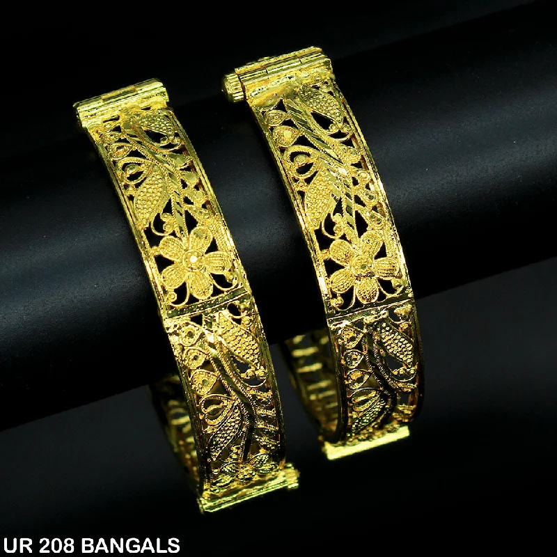 Unique Bangles for Everyday Wear-Mahavir Forming Gold Plated Bangle Set - UR 208 BANGALS