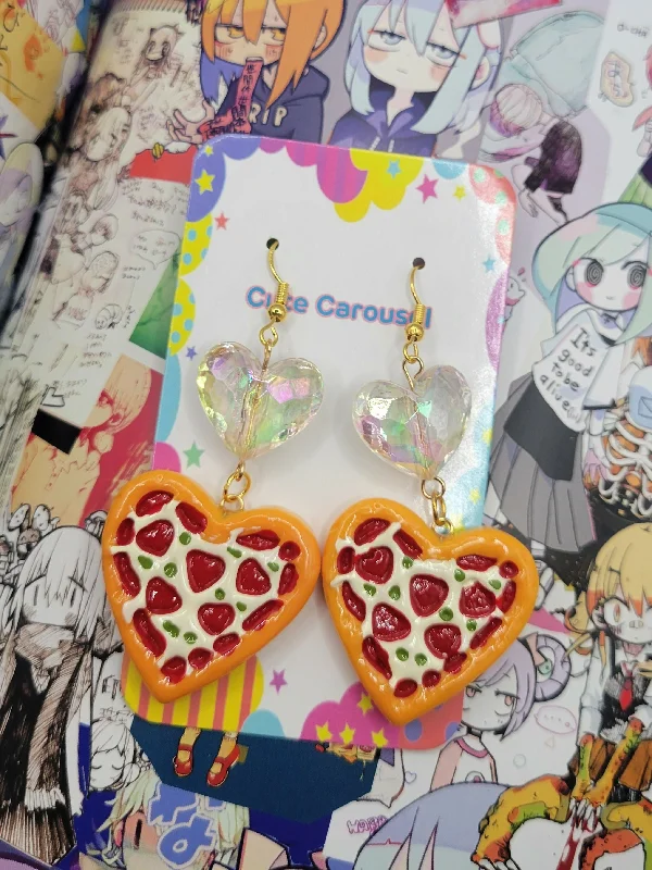 Sparkling Earrings for Bold Fashion-Pizza Party Earrings