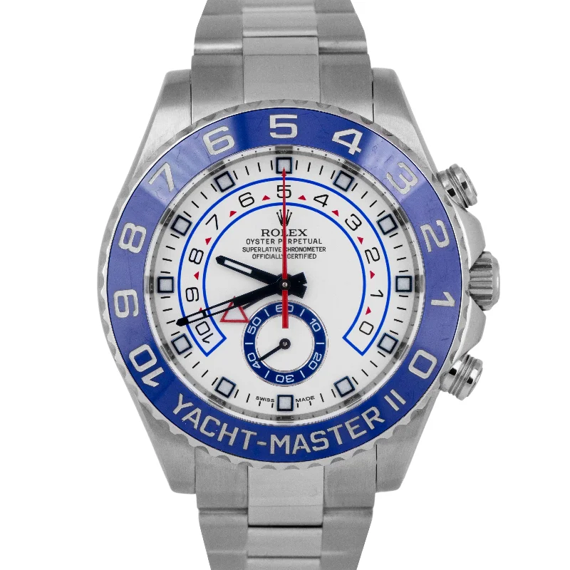 Stylish Watches for Everyday Wear-Rolex Yacht-Master II 44mm Stainless Steel White Blue White Regatta Watch 116680