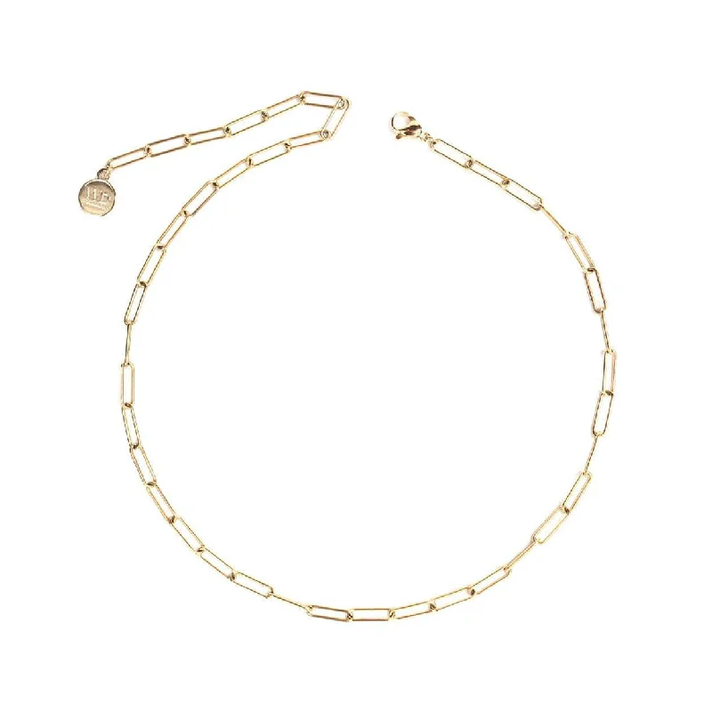 Long Chain Necklace for Layering-Clippy Gold Necklace