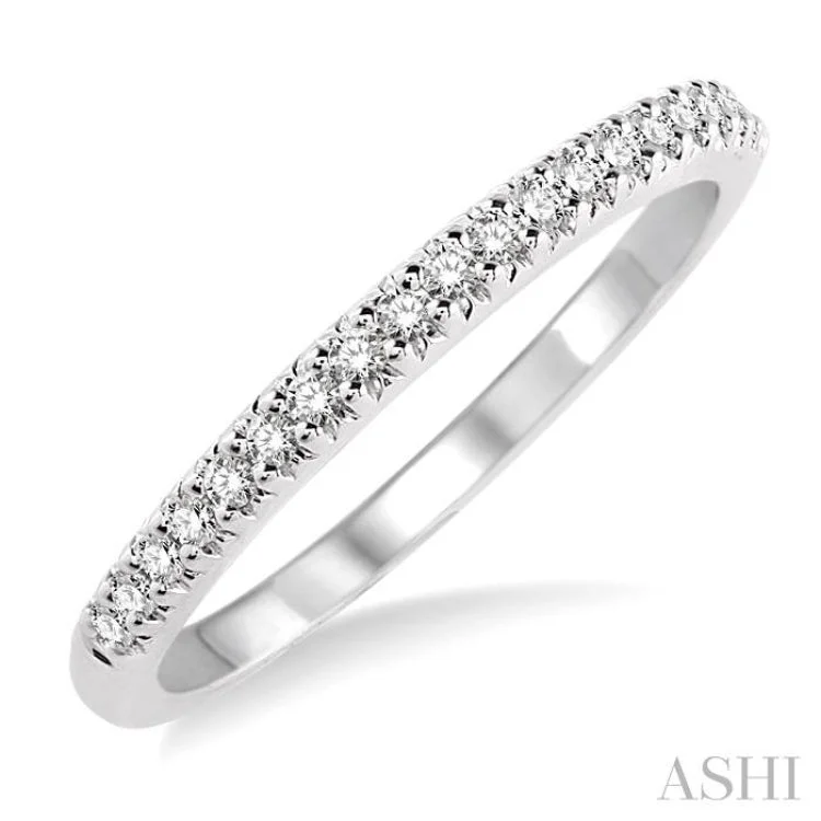 Elegant Diamond Ring for Engagement-1/6 Ctw Round Cut Diamond Wedding Band in 14K White Gold