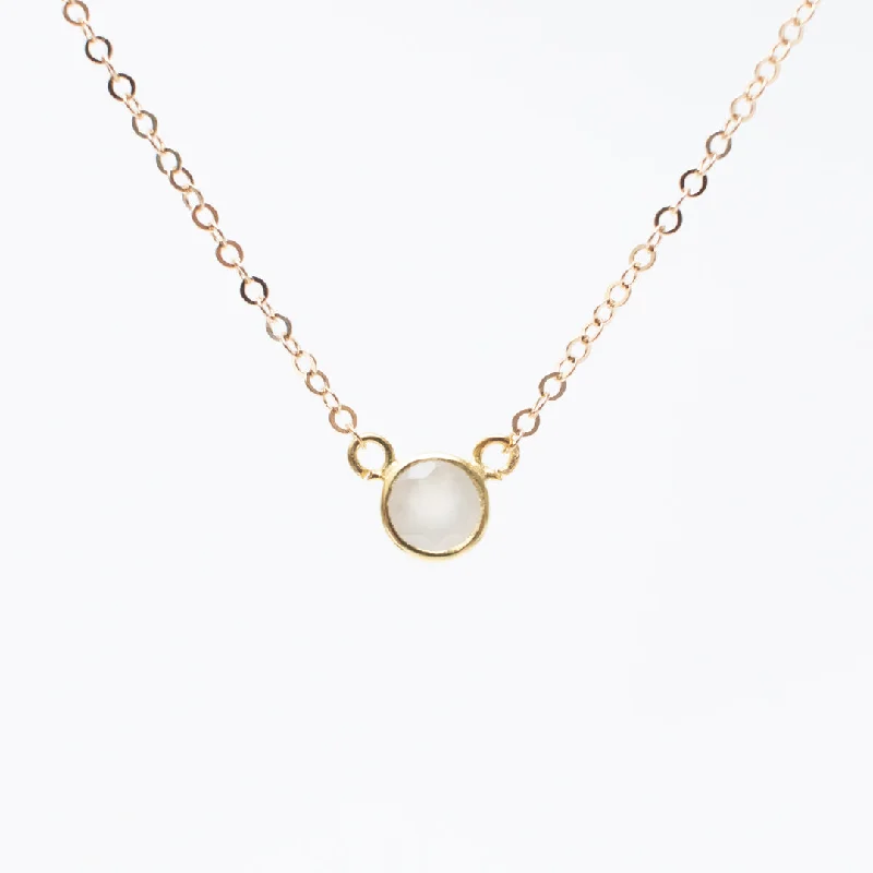 Unique Handmade Necklace-Gold Moonstone Comini Circle Stone Necklace