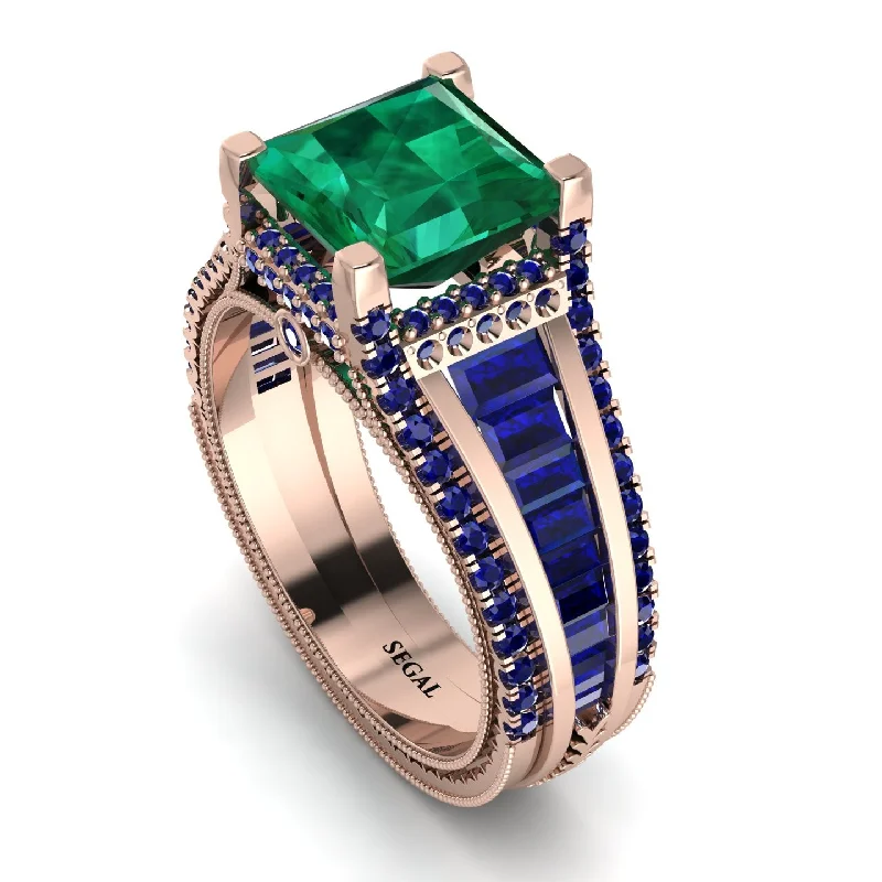 Luxury Ring for Elegant Fashion-Princess Geometric Emerald Engagement Ring - Marilyn No. 65