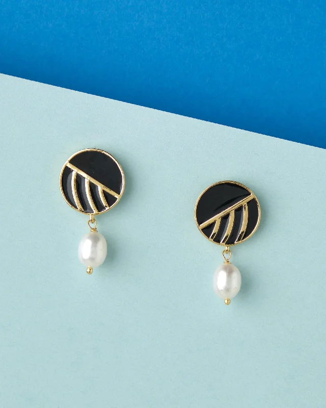 Simple Silver Earrings for Casual Style-Timeless Beauty Drop Pearl Earring