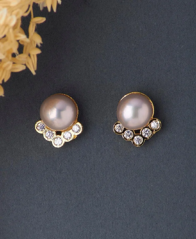 Elegant Pearl Earrings for Wedding-Simple Pearl Stud Earring