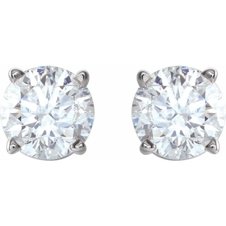 Beautiful Earrings for Fashionable Look-14K White 1 CTW Natural Diamond Stud Earrings