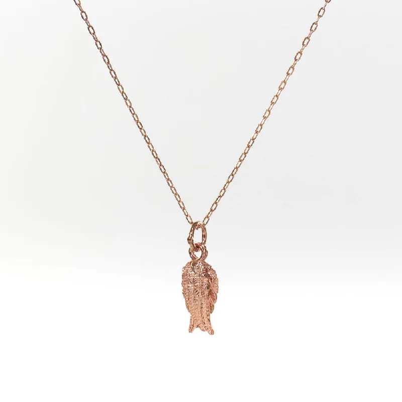 Chic Gold Necklace for Fashionistas-Rose Gold Vermeil Double Wing Necklace